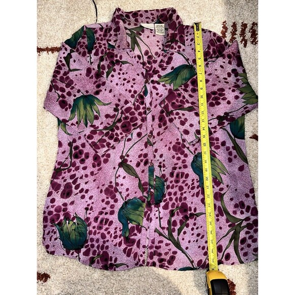 White Stag Tops - White Stag Womens Blouse Plus 16w Floral 100% Polyester Indonesia Button Down